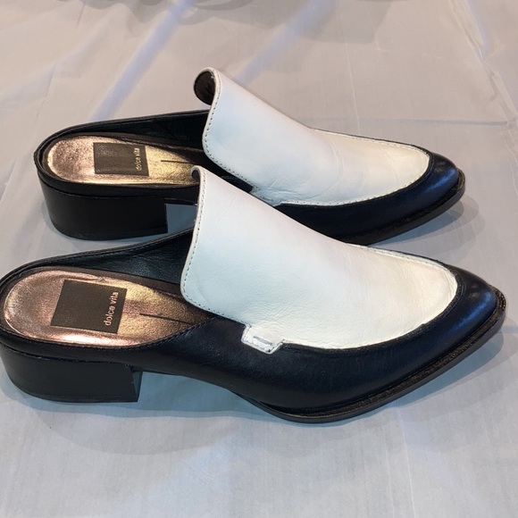Dolce Vita Women’s White/Black Guitar Slip On Heel Mules Size 6 - Picture 3 of 11